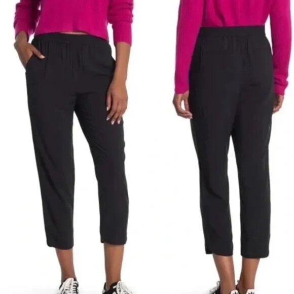 Madewell Pants - Madewell Women's Dolphin‎ Hem Track Pull On Trousers M4236 - Black -Size Small